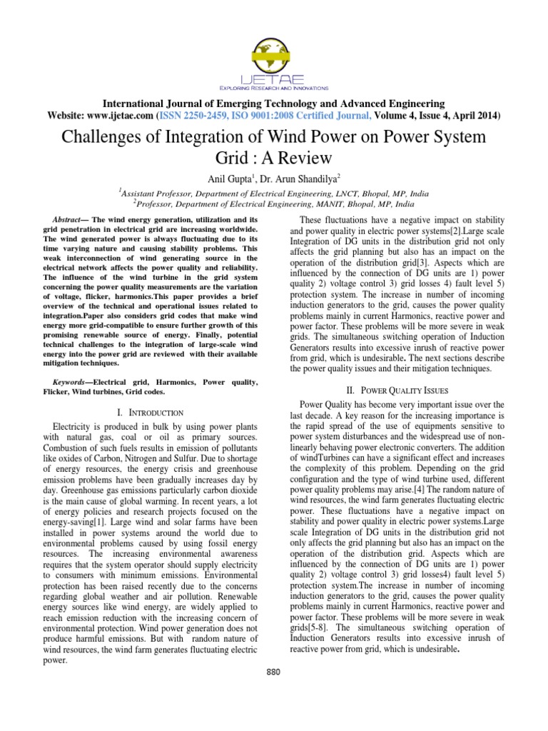 Network Integration in Wind Power | PDF | Wind Power | Electrical Grid