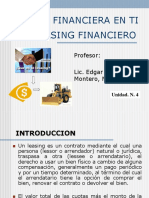 Leasing Financiero Gestion Financiera en Ti: Profesor: Lic. Edgar Sandoval Montero, MBA
