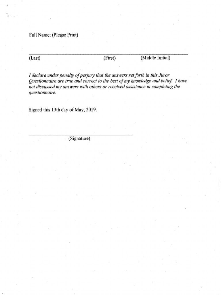 Juror Questionnaire