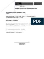 Declaración jurada de no duplicidad de solicitudes para saneamiento rural