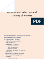 Recruitment, Selection and Training of Workers