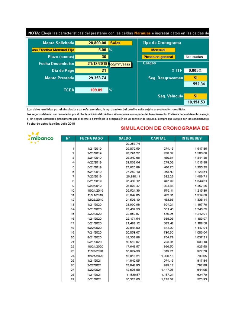 Simulador Credito - MI BANCO | PDF | Crédito | Finanzas y dinero