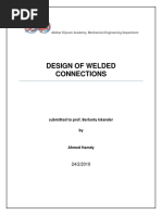 Design of Welded Connections: Submitted To Prof. Berlanty Iskander by