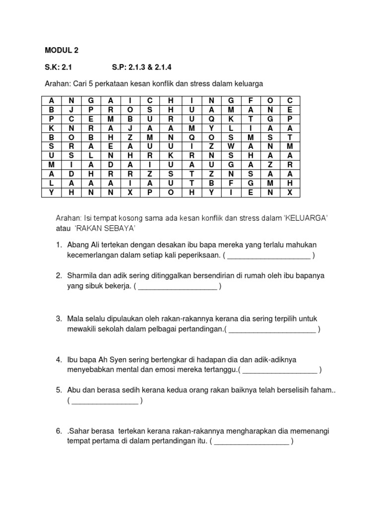 Modul 3 Kesihatan Mental Emosi Dan Sosial Konflik Dan Stress Pdf