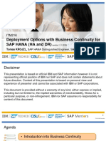 Sap Teched 2016 - Deployment Options With Business Continuity for Sap Hana (Ha and Dr)
