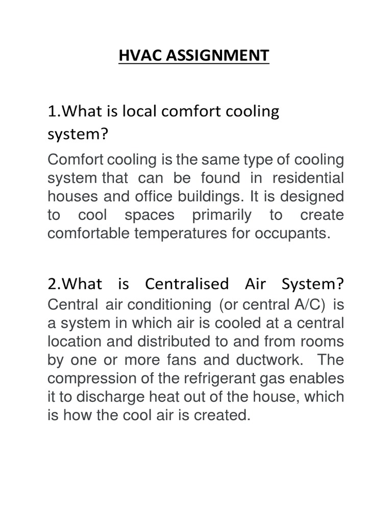 Hvac Assignment | PDF | Air Conditioning | Hvac