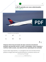 Delta Airlines Testa Wi-Fi Gratuito em Voos Selecionados