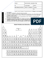 Tabela Periódica Dos Elementos: I N S T R U Ç Õ E S