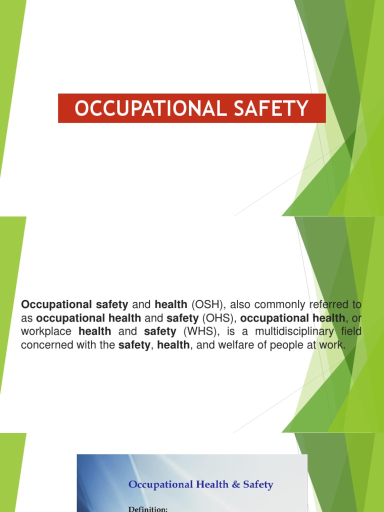 OSH | PDF | Occupational Safety And Health | Working Conditions
