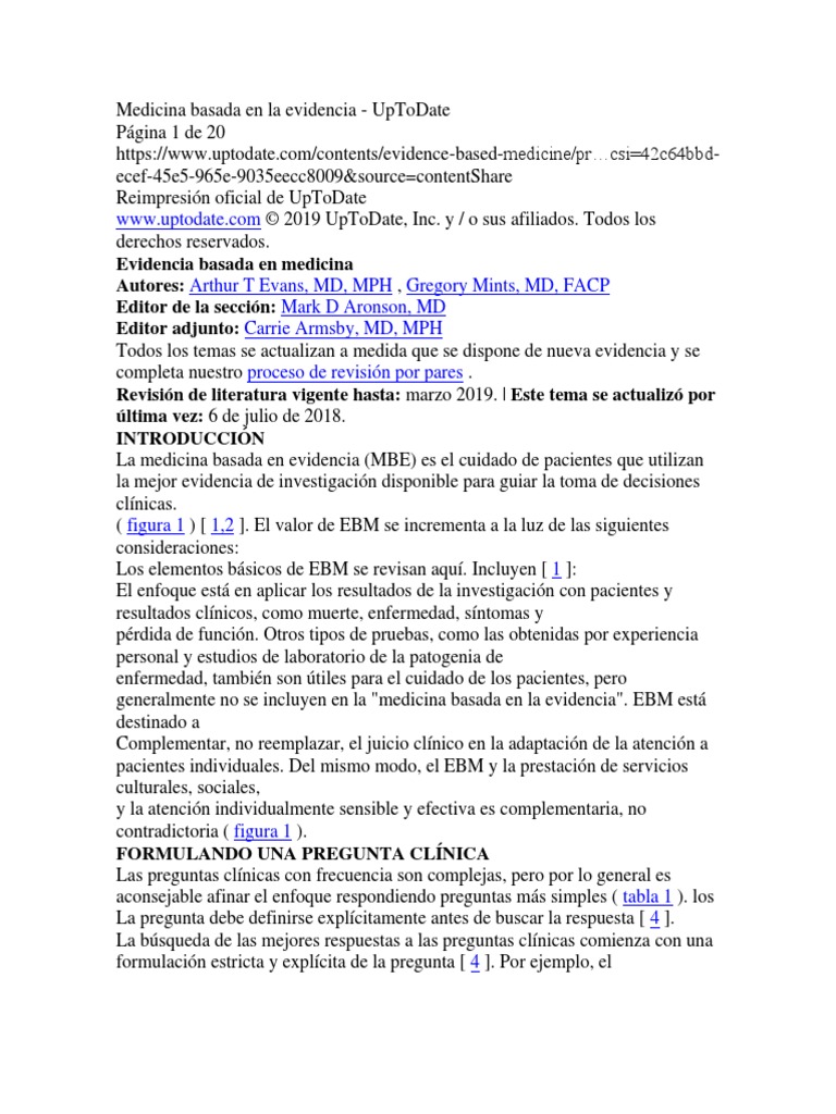 Medicina Basada en La Evidencia | PDF | Evidencia basada en medicina ...