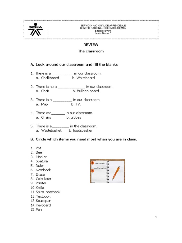 English Classroom Review Activities | PDF | Grammatical Number | Plural