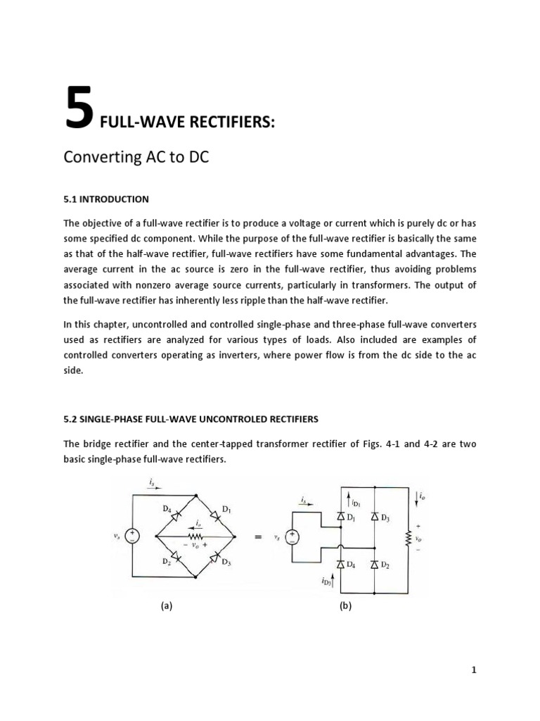 Ch 5 Full Wave Rectifier Download Free Pdf Rectifier Direct Current
