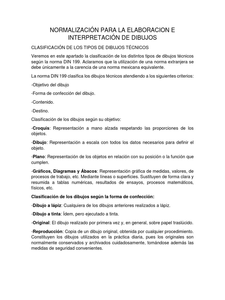 Normalización para La Elaboracion e Interpretación de Dibujos | PDF ...