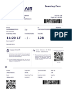 Boarding Pass: Name Booking Code Ticket No