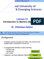 National University of Computer & Emerging Sciences: Introduction To Memory Management