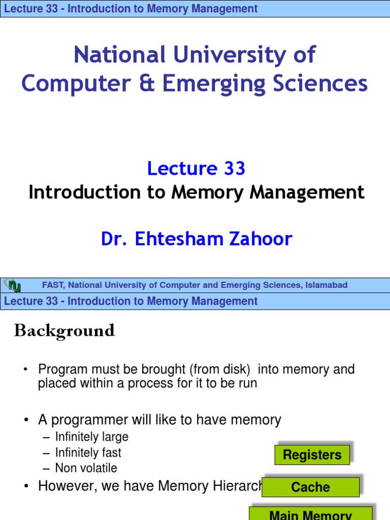 National University of Computer & Emerging Sciences: Introduction To ...