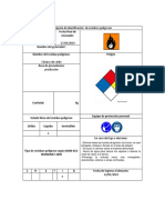 Etiqueta de identificación de residuos peligrosos cloruro de vinilo