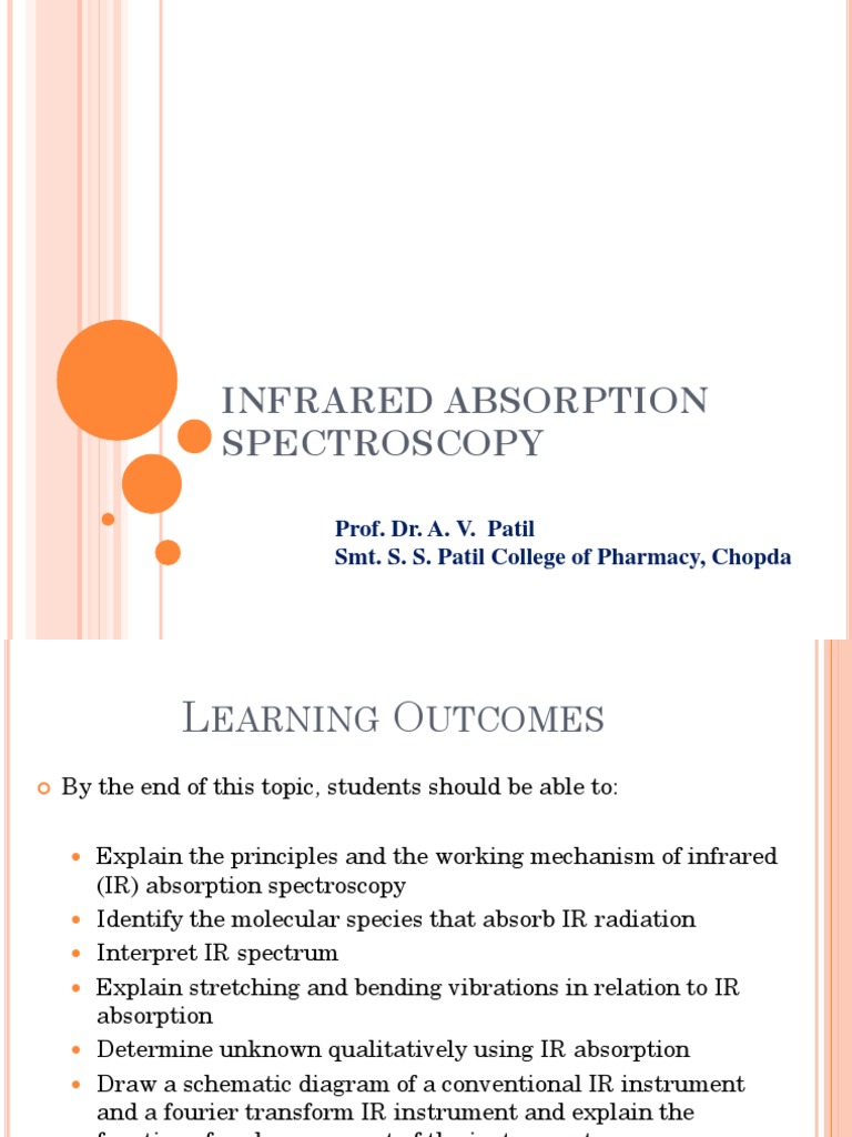 Introduction To IR Spectros PDF Infrared Spectroscopy Infrared