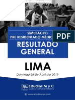 Ranking Resultado Simulacro Especialidades2019