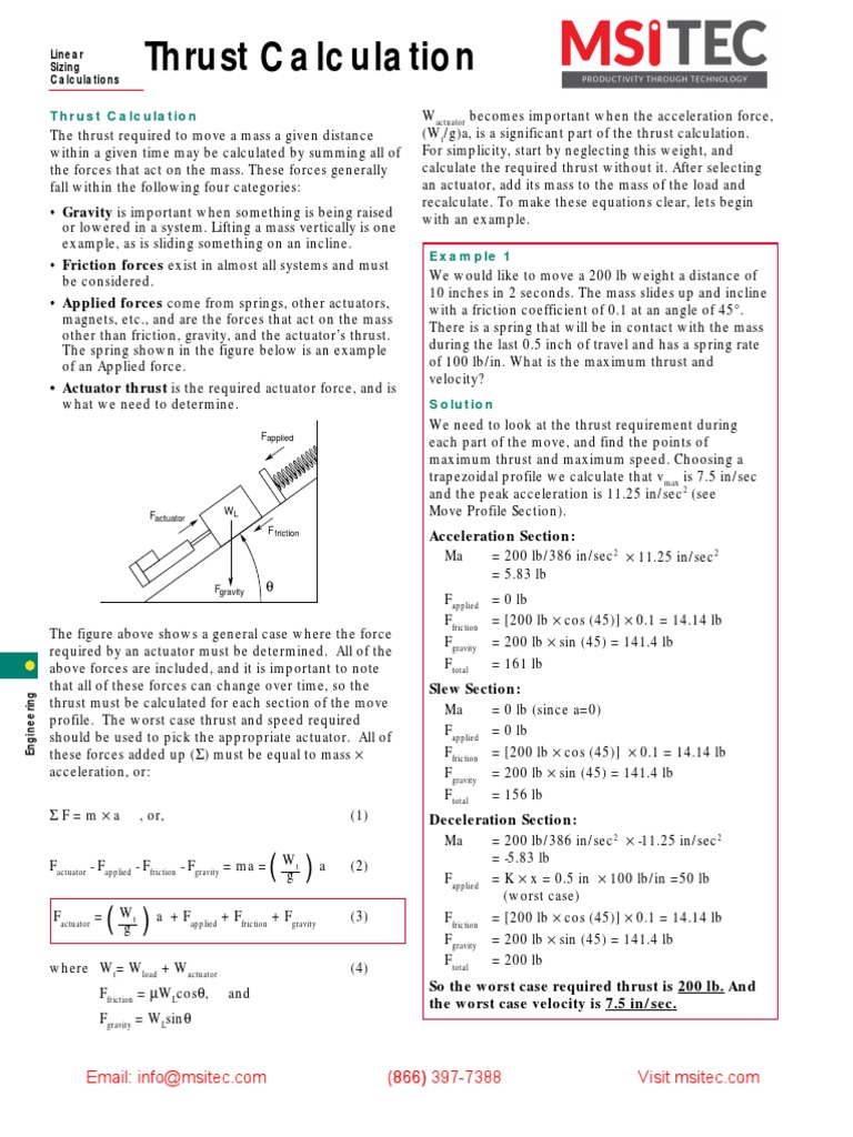 Thrust Calculations PDF Thrust Force