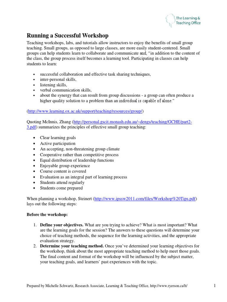 TeachingWorkshops PDF | PDF | Teaching Method | Behavior Modification