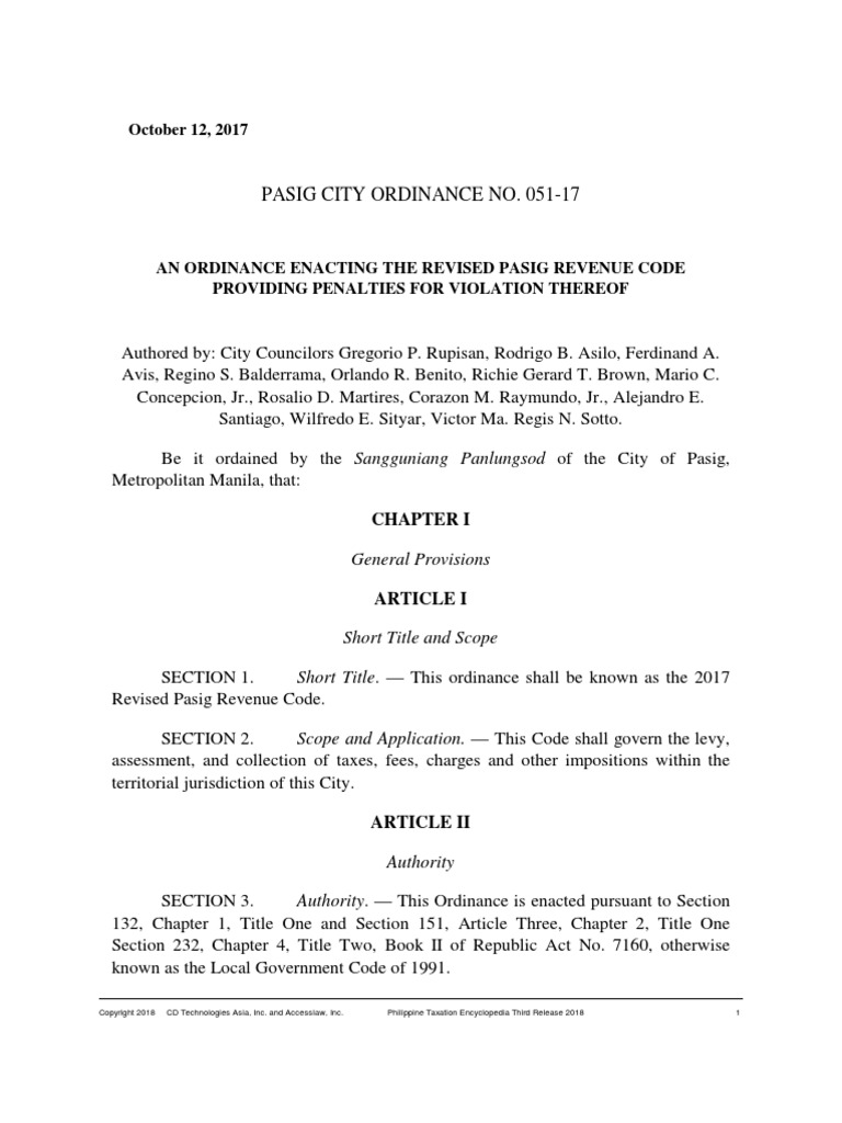 Pasig Revenue Code.pdf Property Tax Taxes