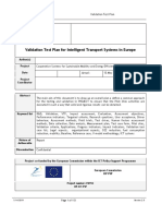 Validation Test Plan For Intelligent Transport Systems in Europe