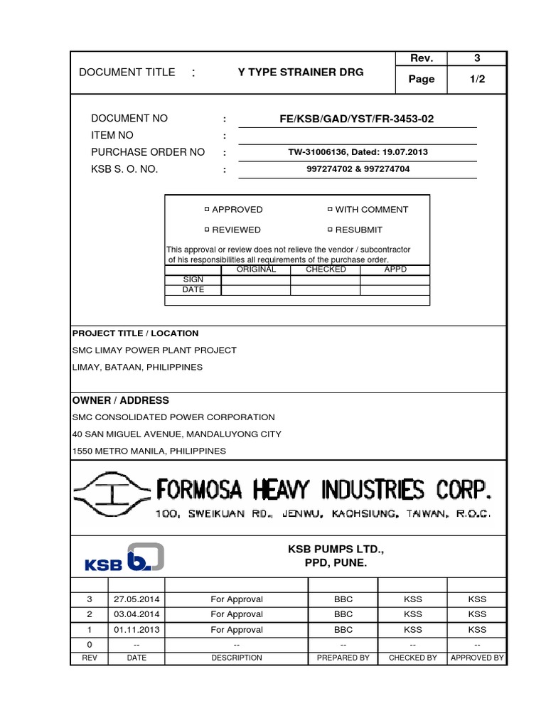 14 y Type Strainer PDF