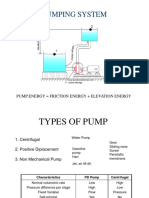 Pumping System: Pump Energy Friction Energy + Elevation Energy