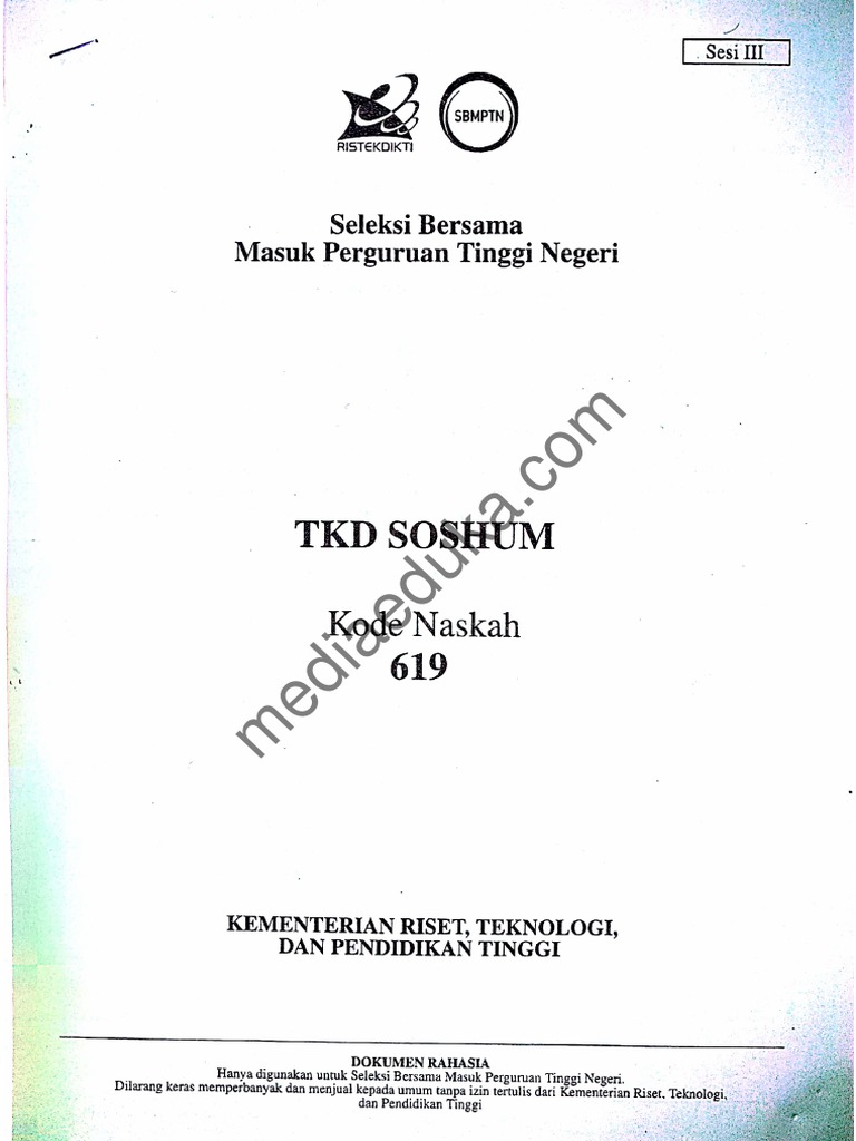 Tkd Soshum 2018 Kode 619 Kunci Jawaban Pdf