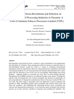 The Role of Green Recruitment and Selection On Performance of Processing Industries in Tanzania