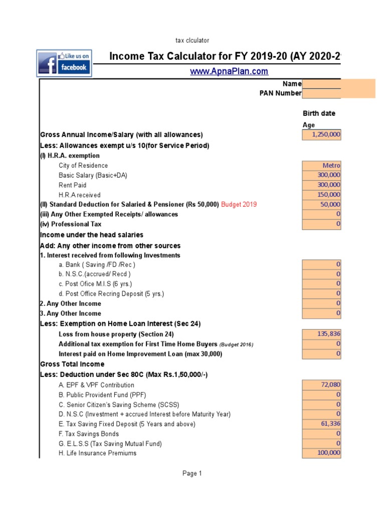 Tax Calculator Fy 2019 20 v3 Taxes Government Finances