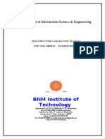 97195434 BNMIT File Structure Lab Manual