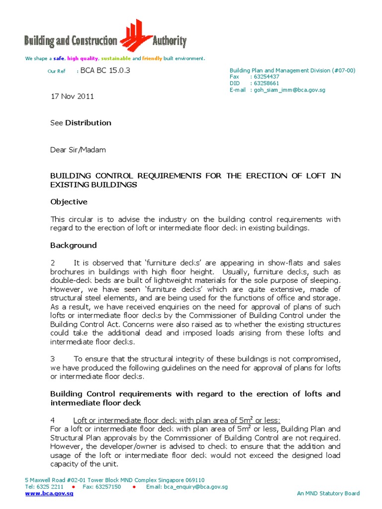 BCA Guidelines for Loft Construction | PDF | Economic Sectors | Engineering