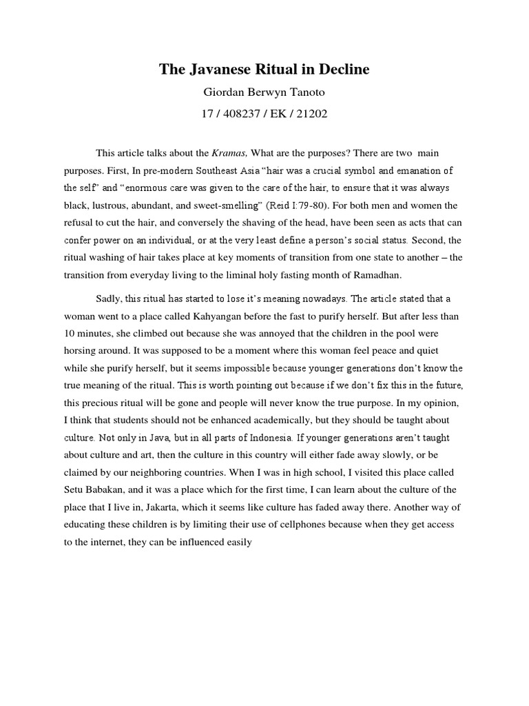 A Ritual in Decline | PDF