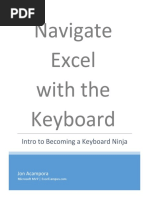 Navigate Excel without the key board