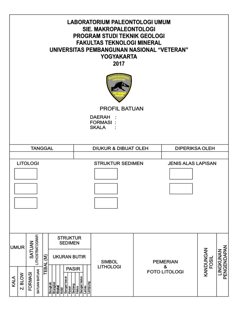 Profil Batuan Makropaleontologi 2017 | PDF