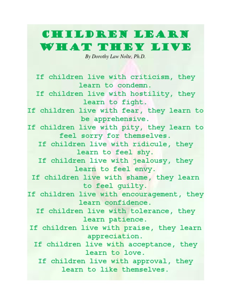 Children Learn What They Live | PDF