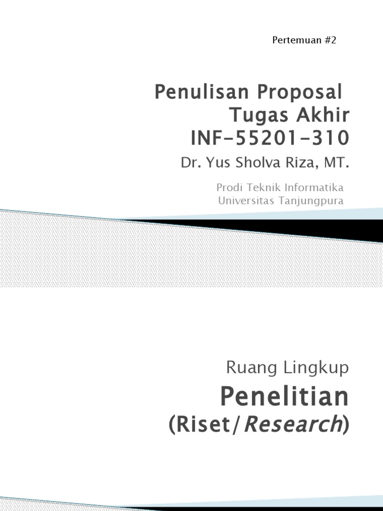 Panduan Penulisan Proposal Riset TA | PDF