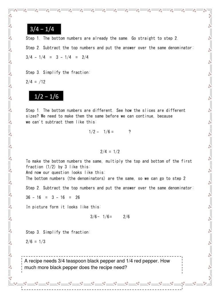 Subtracting Fractions Made Easy | PDF