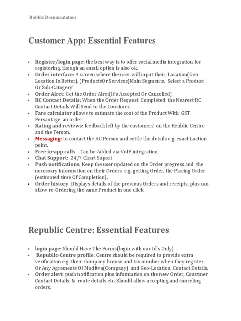 Customer & Republic Centre App Features | PDF | Voice Over Ip | World ...