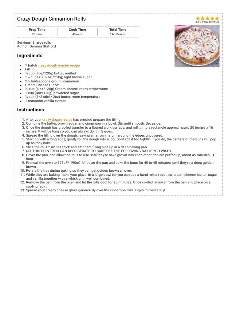 Crazy Dough Cinnamon Rolls Gemma's Bigger Bolder Baking PDF