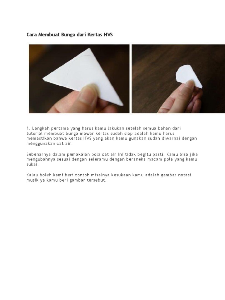 Cara Membuat Bunga dari Kertas HVS