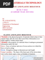 Elastic & Plastic Behaviour