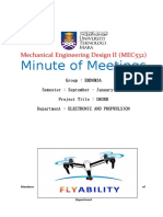Minute of Meetings: Mechanical Engineering Design II (MEC532)