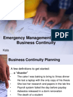 Emergency Management Planning Business Continuity