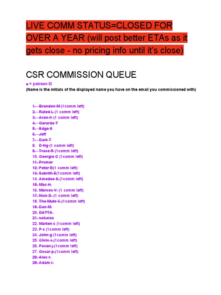 CSR Commission Queue Overview | PDF