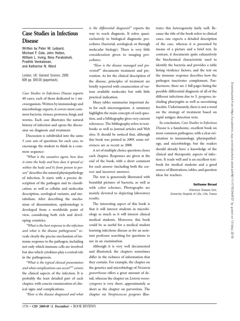Case Studies in Infectious Disease: Infectious Disease Unit, University ...