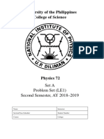 University of the Philippines College of Science Physics 72 Problem Set (LE1