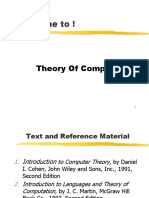 Welcome To !: Theory of Computation